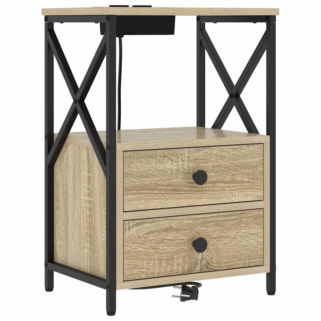 Nachttisch 2 pcs Sonoma-Eiche 40 x 31 x 60 cm Holzwerkstoff