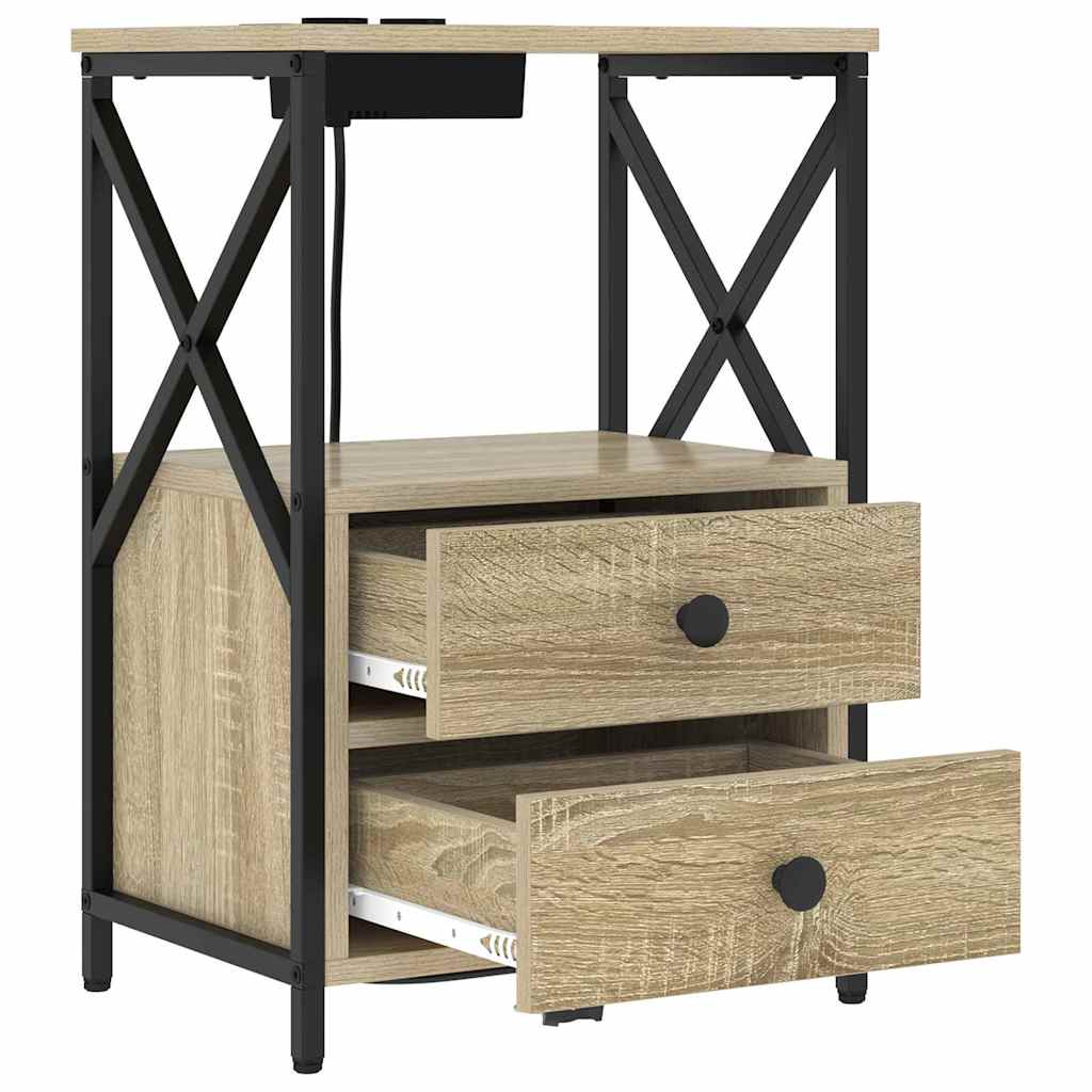 Nachttisch 2 pcs Sonoma-Eiche 40 x 31 x 60 cm Holzwerkstoff