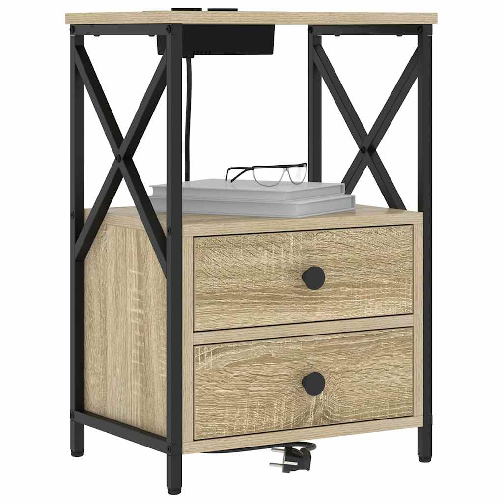 Nachttisch 2 pcs Sonoma-Eiche 40 x 31 x 60 cm Holzwerkstoff