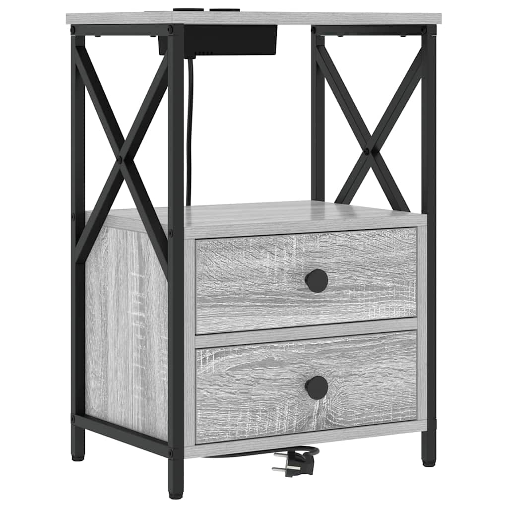 Nachttisch Graues Sonoma 40 x 31 x 60 cm Holzwerkstoff