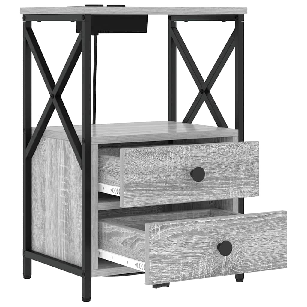 Nachttisch Graues Sonoma 40 x 31 x 60 cm Holzwerkstoff