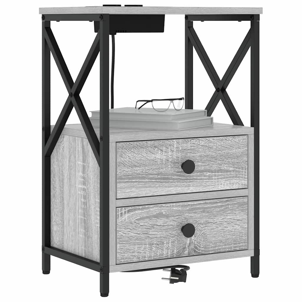 Nachttisch Graues Sonoma 40 x 31 x 60 cm Holzwerkstoff