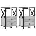 Nachttisch 2 pcs Graues Sonoma 40 x 31 x 60 cm Holzwerkstoff