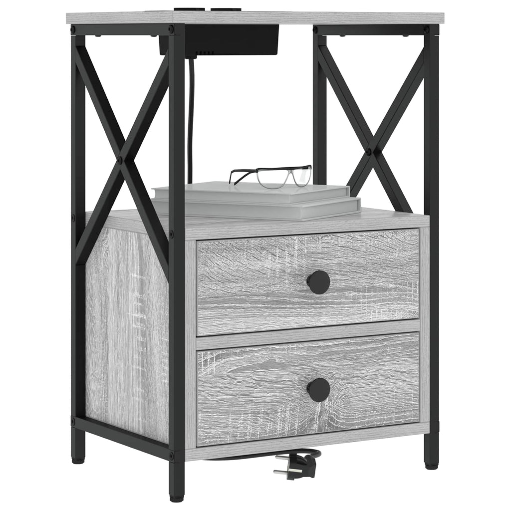 Nachttisch 2 pcs Graues Sonoma 40 x 31 x 60 cm Holzwerkstoff