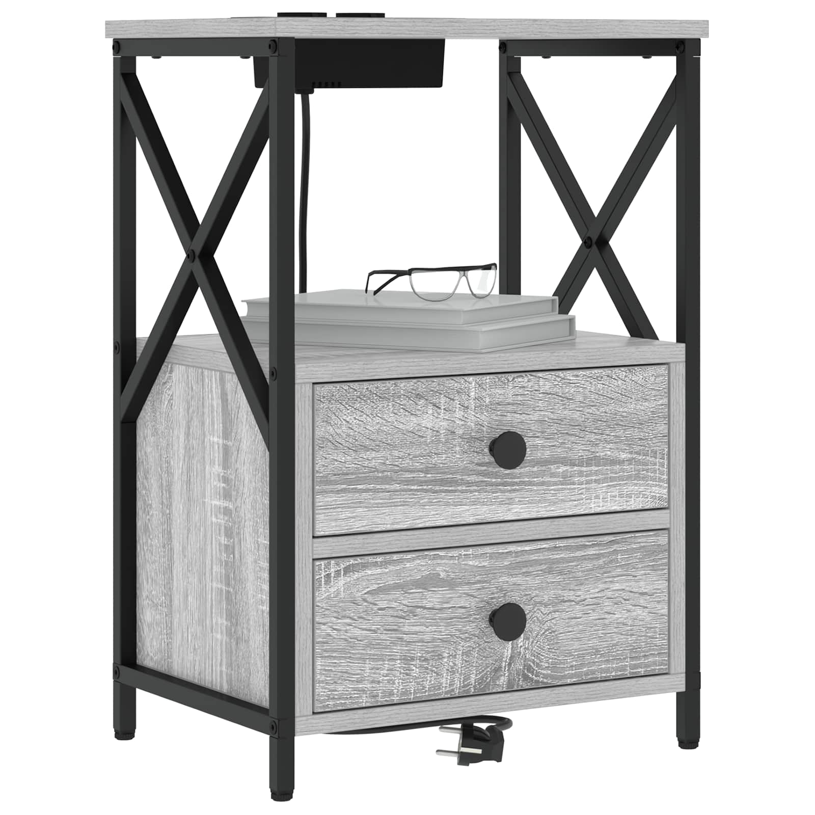 Nachttisch 2 pcs Graues Sonoma 40 x 31 x 60 cm Holzwerkstoff