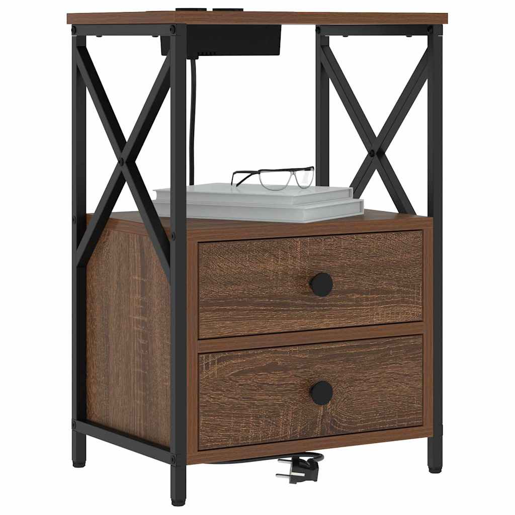 Nachttisch Braun Eichen-Optik 40 x 31 x 60 cm Holzwerkstoff
