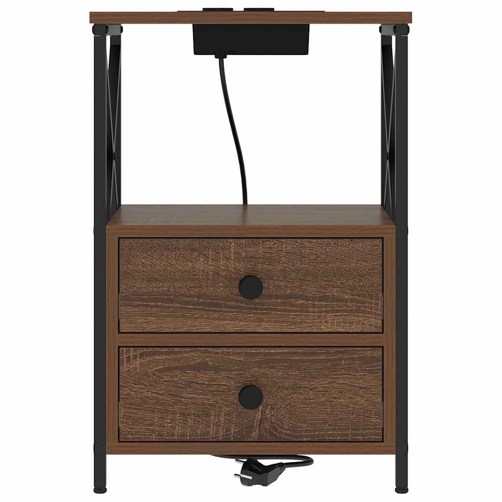 Nachttisch 2 pcs Braun Eichen-Optik 40 x 31 x 60 cm
