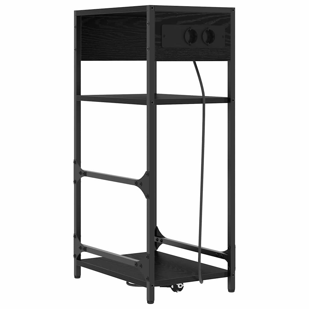 Nachttisch Schwarz Eichen-Optik 40 x 27 x 76 cm Holzwerkstoff