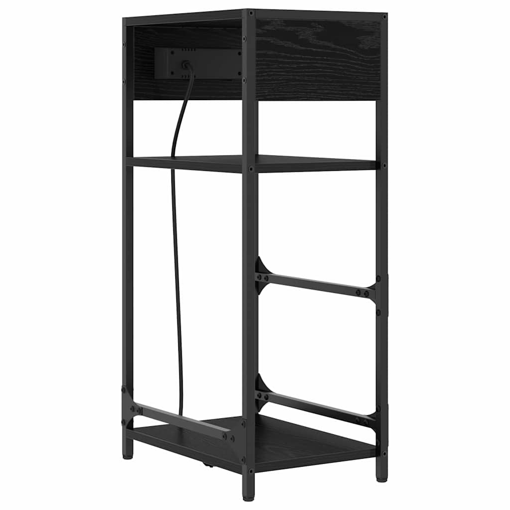 Nachttisch Schwarz Eichen-Optik 40 x 27 x 76 cm Holzwerkstoff