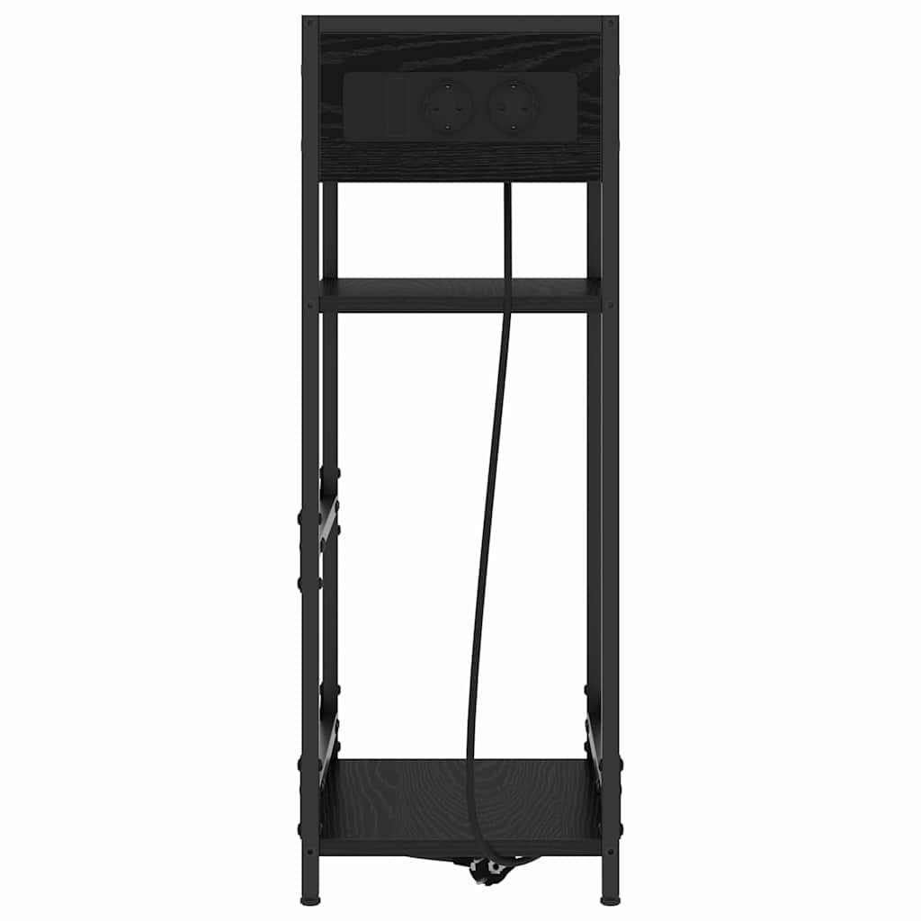 Nachttisch Schwarz Eichen-Optik 40 x 27 x 76 cm Holzwerkstoff