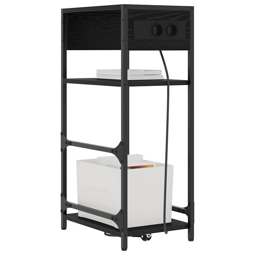 Nachttisch Schwarz Eichen-Optik 40 x 27 x 76 cm Holzwerkstoff