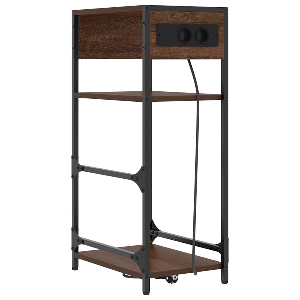 Nachttisch Braun Eichen-Optik 40 x 27 x 76 cm Holzwerkstoff