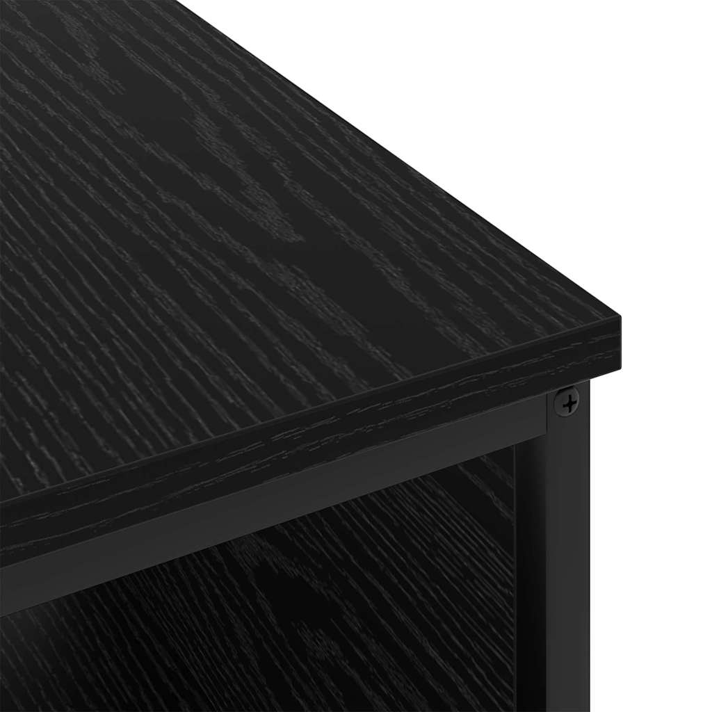 Nachttisch Schwarz Eichen-Optik 41 x 28 x 76 cm Holzwerkstoff