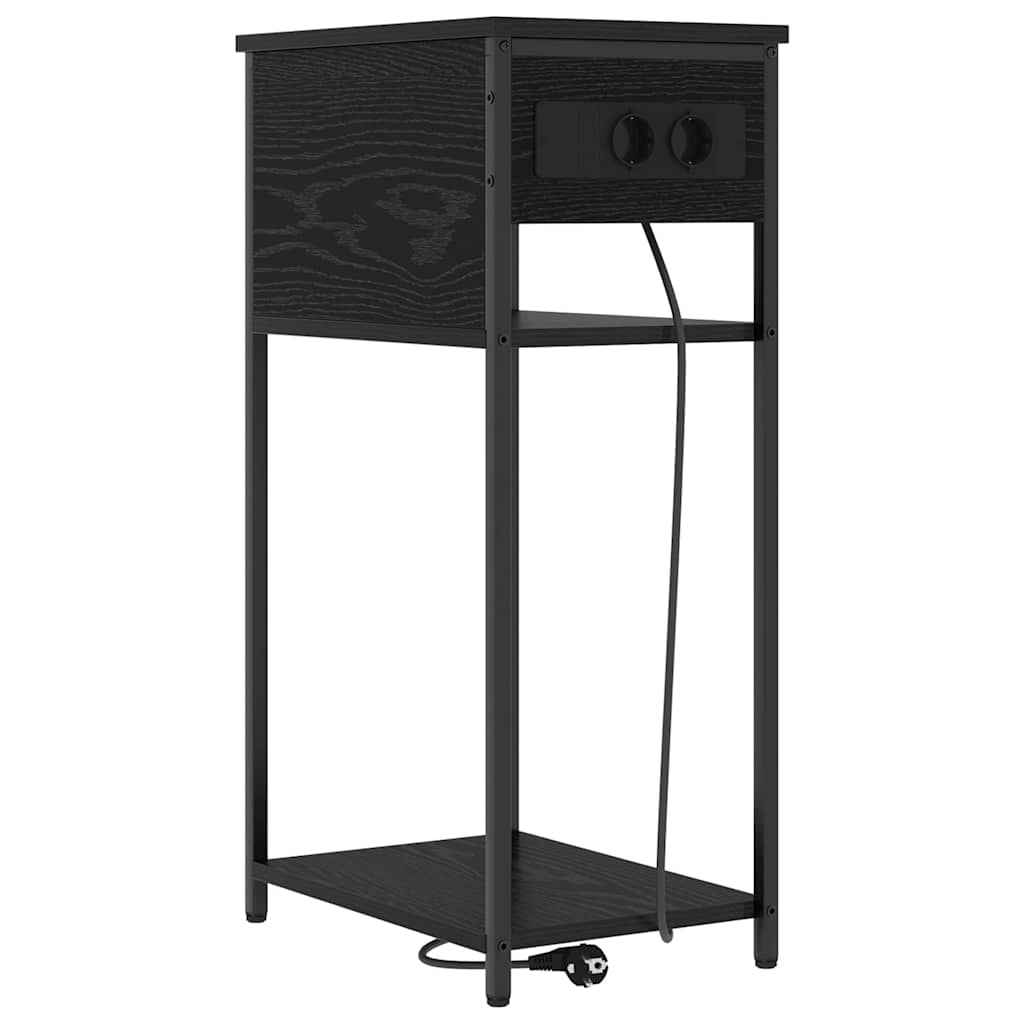 Nachttisch Schwarz Eichen-Optik 41 x 28 x 76 cm Holzwerkstoff