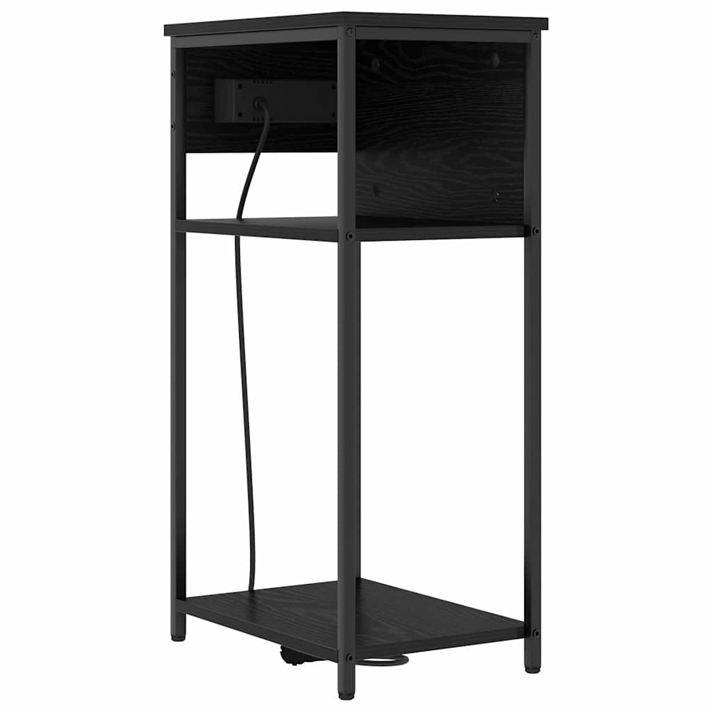 Nachttisch Schwarz Eichen-Optik 41 x 28 x 76 cm Holzwerkstoff