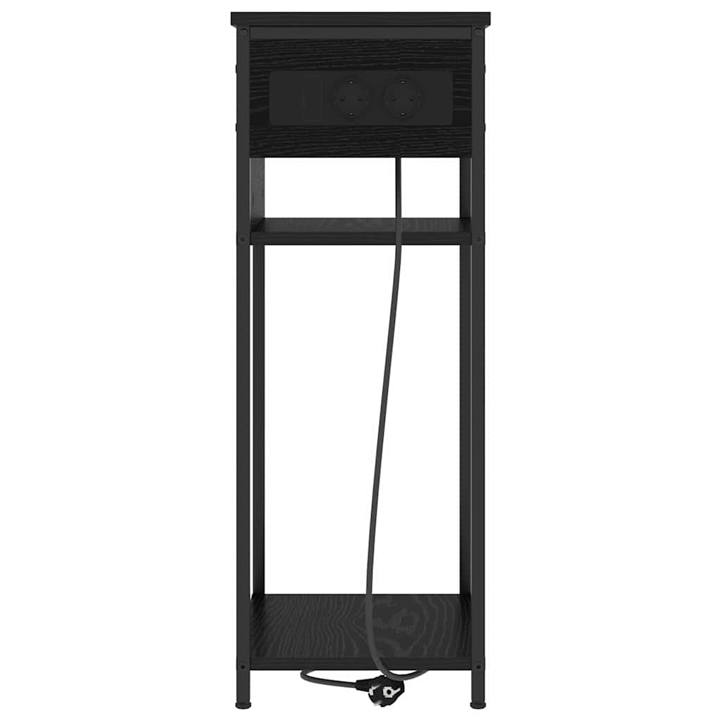 Nachttisch Schwarz Eichen-Optik 41 x 28 x 76 cm Holzwerkstoff