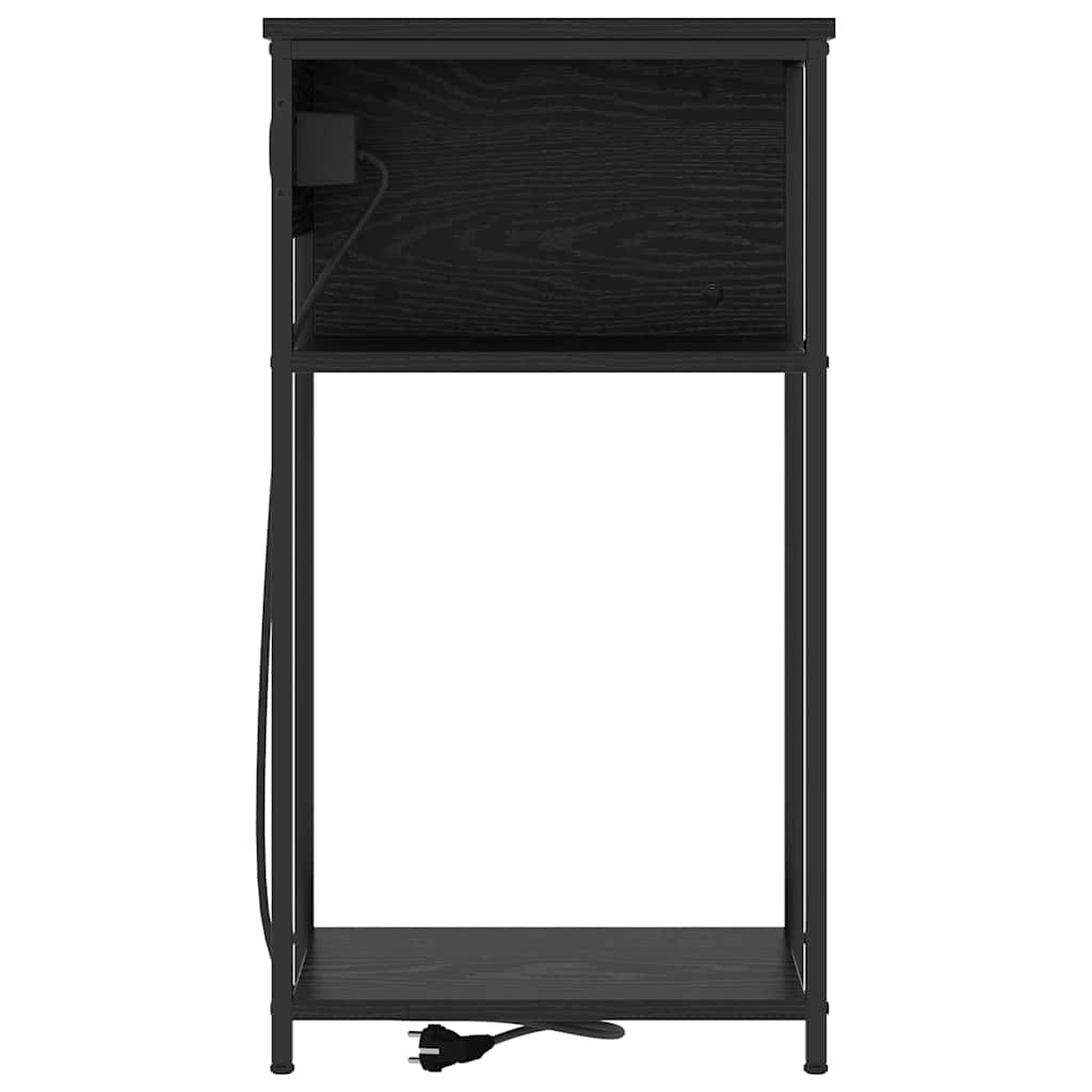 Nachttisch Schwarz Eichen-Optik 41 x 28 x 76 cm Holzwerkstoff