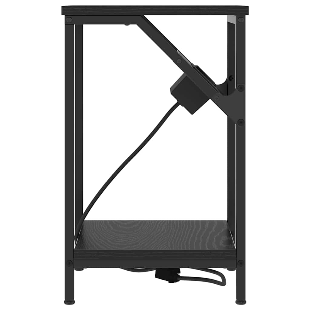 Nachttisch 2 pcs Schwarz Eichen-Optik 38 x 30 x 48 cm
