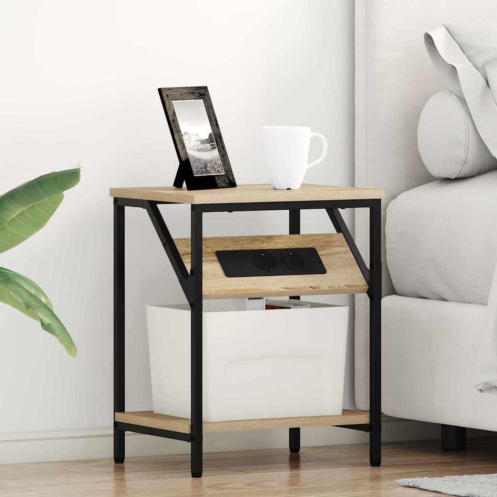 Nachttisch 2 pcs Sonoma-Eiche 38 x 30 x 48 cm Holzwerkstoff