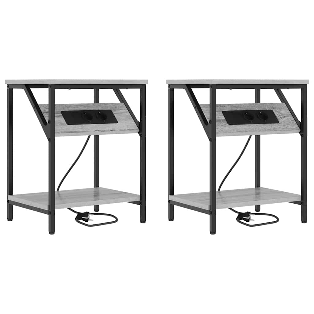 Nachttisch 2 pcs Graues Sonoma 38 x 30 x 48 cm Holzwerkstoff