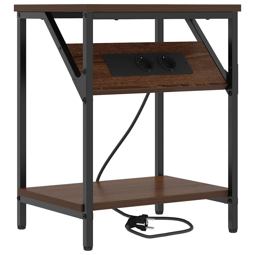 Nachttisch 2 pcs Braun Eichen-Optik 38 x 30 x 48 cm