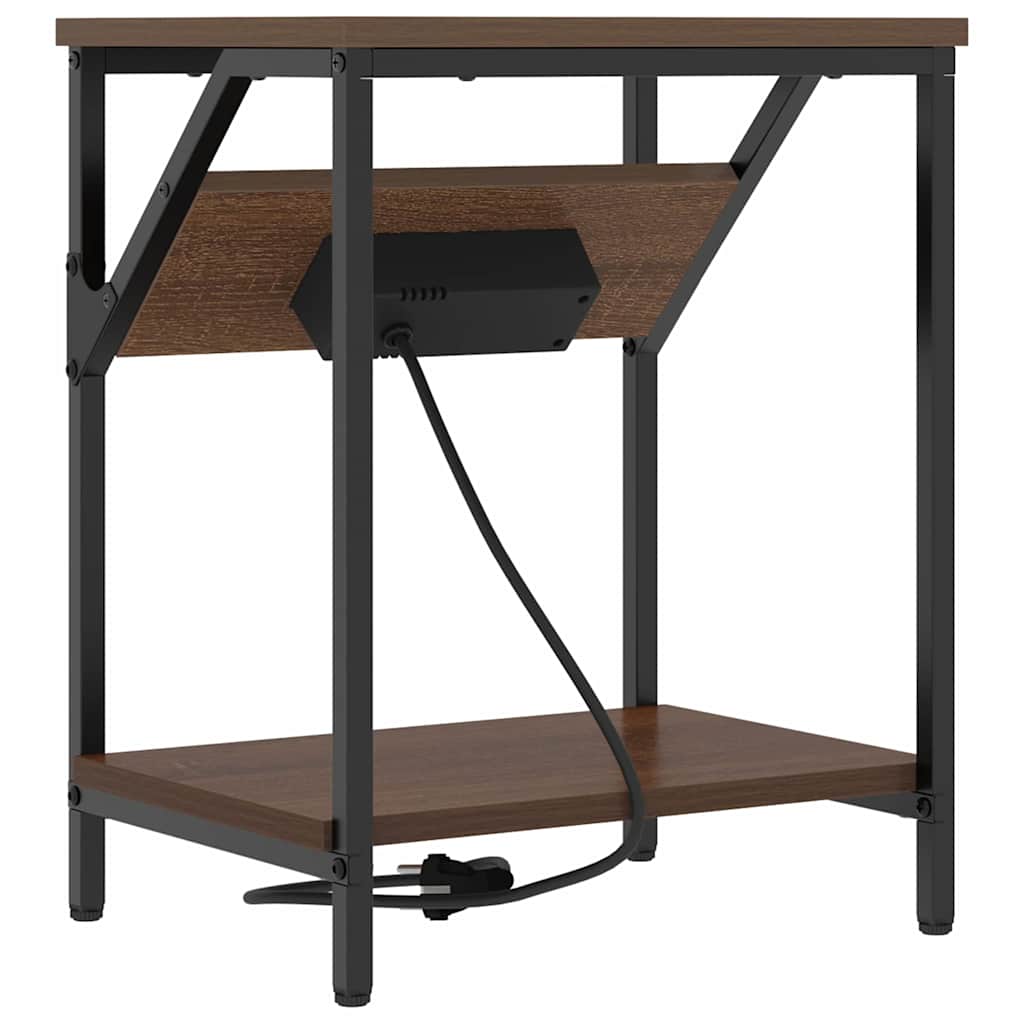 Nachttisch 2 pcs Braun Eichen-Optik 38 x 30 x 48 cm
