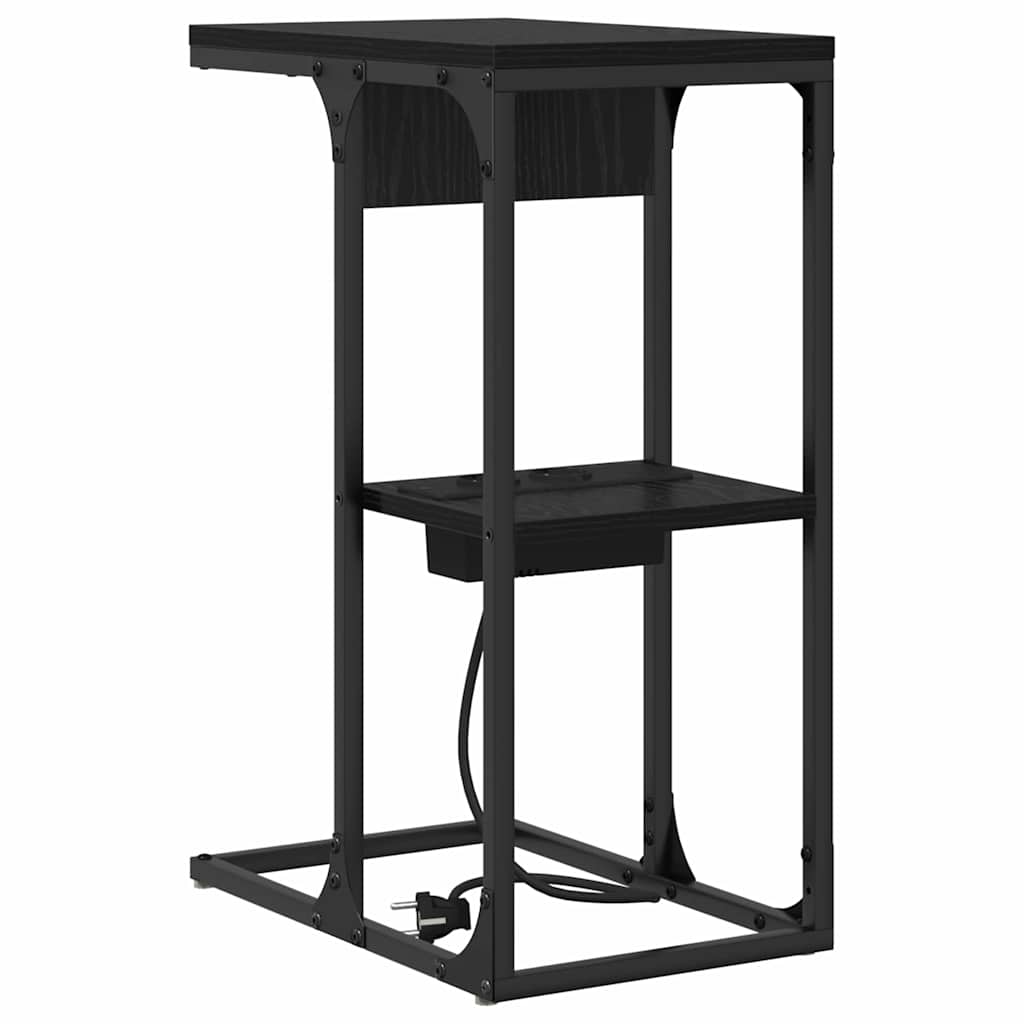 Nachttisch Schwarz Eichen-Optik 41,5 x 26 x 60,5 cm