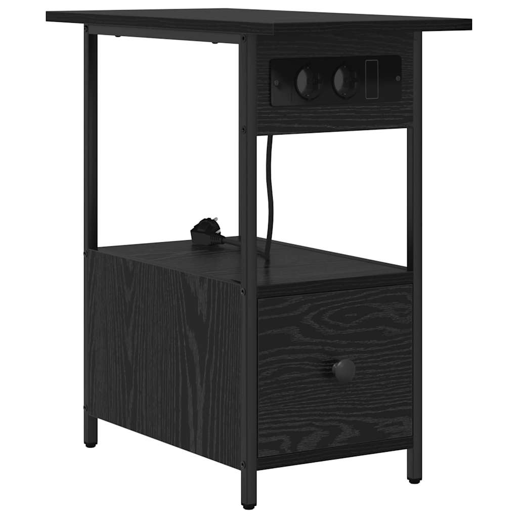 Nachttisch Schwarz Eichen-Optik 60 x 30 x 61 cm Holzwerkstoff