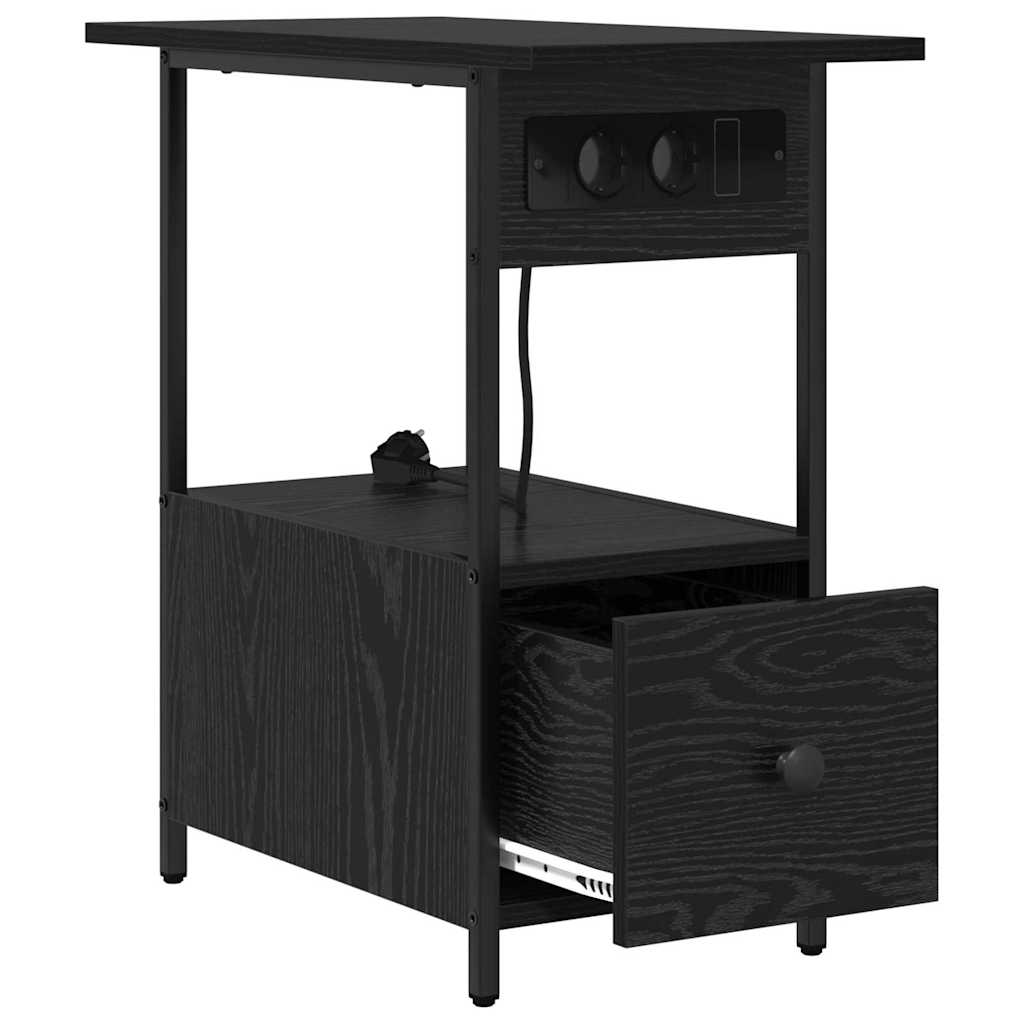 Nachttisch Schwarz Eichen-Optik 60 x 30 x 61 cm Holzwerkstoff