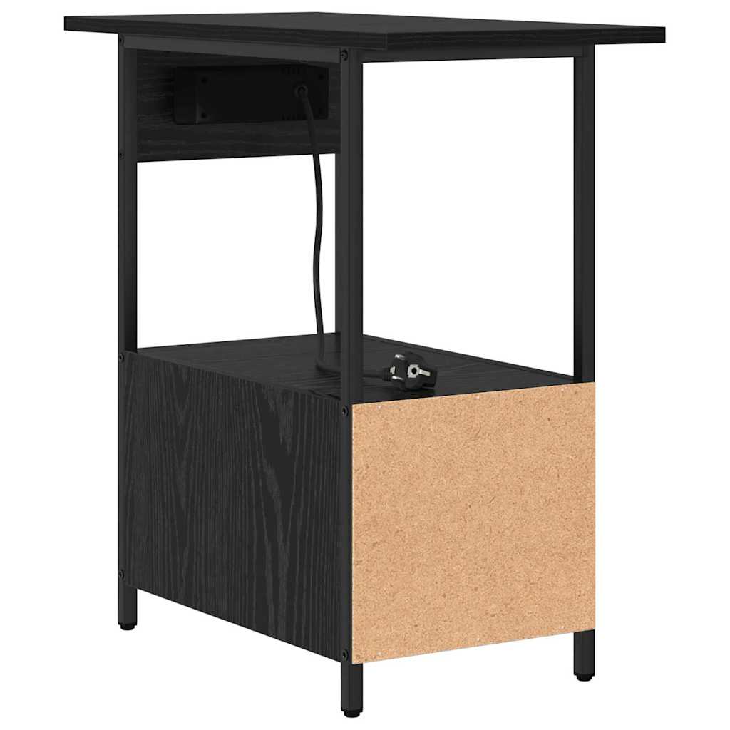 Nachttisch Schwarz Eichen-Optik 60 x 30 x 61 cm Holzwerkstoff