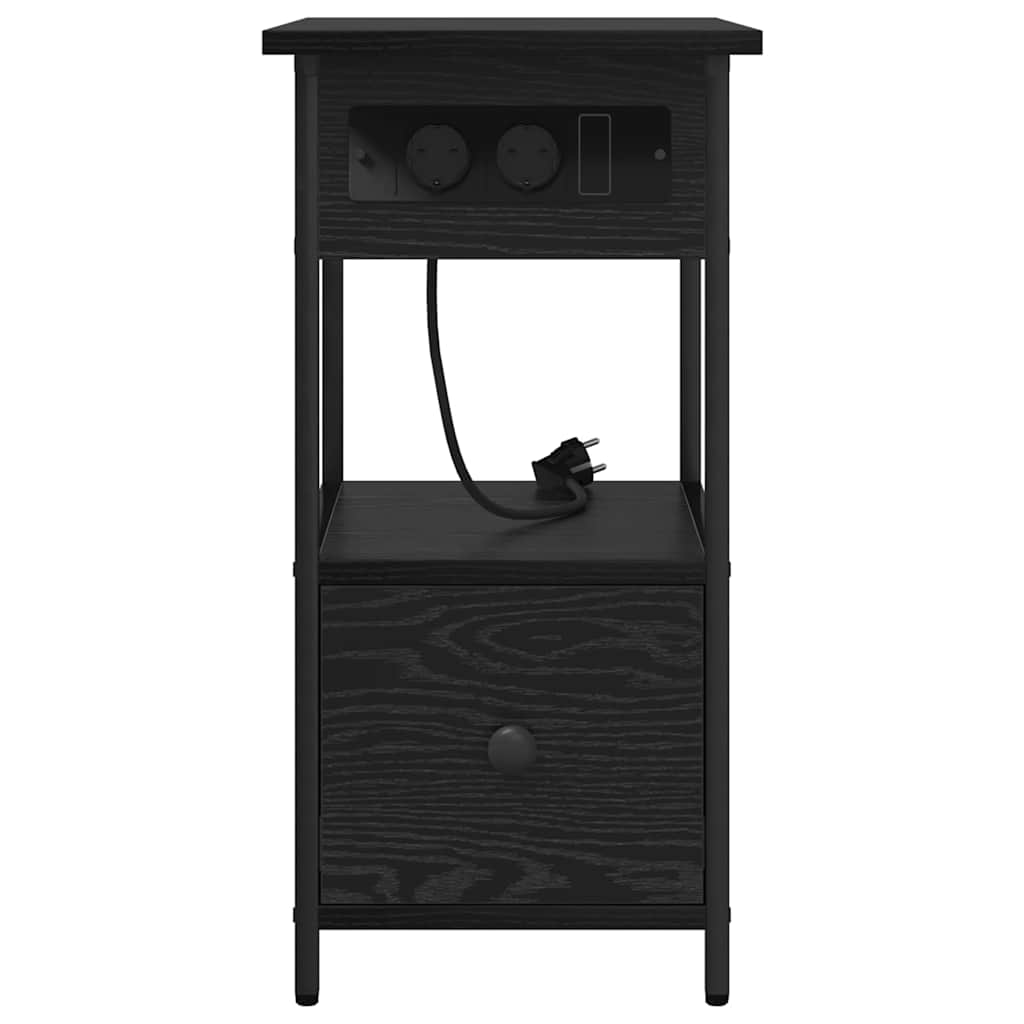 Nachttisch Schwarz Eichen-Optik 60 x 30 x 61 cm Holzwerkstoff