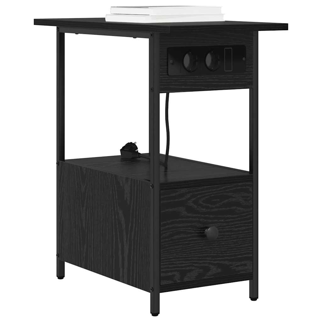 Nachttisch Schwarz Eichen-Optik 60 x 30 x 61 cm Holzwerkstoff