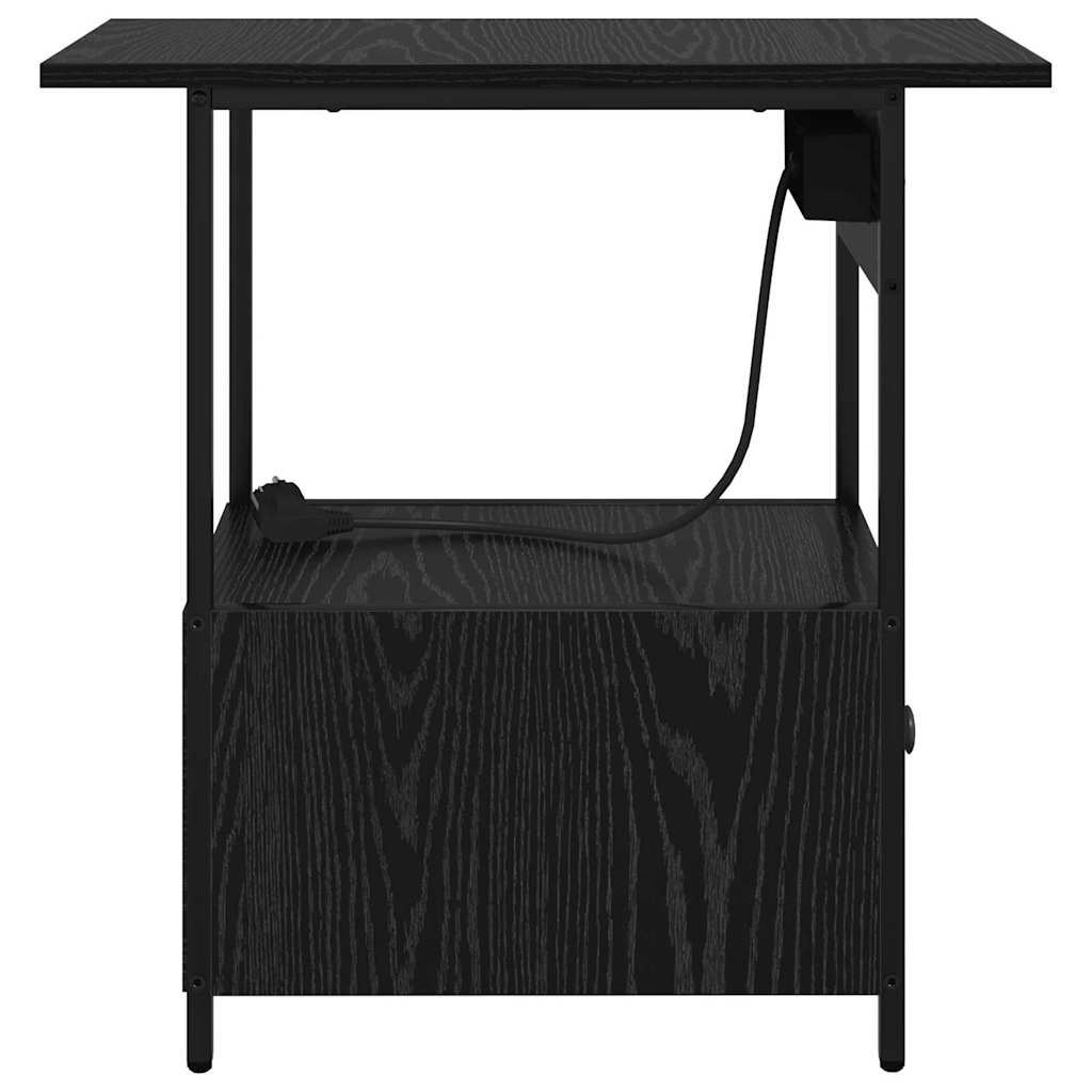 Nachttisch Schwarz Eichen-Optik 60 x 30 x 61 cm Holzwerkstoff
