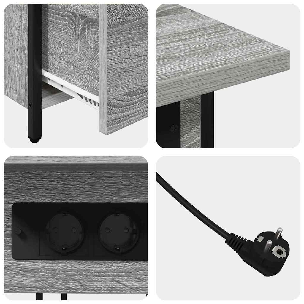 Nachttisch Graues Sonoma 60 x 30 x 61 cm Holzwerkstoff
