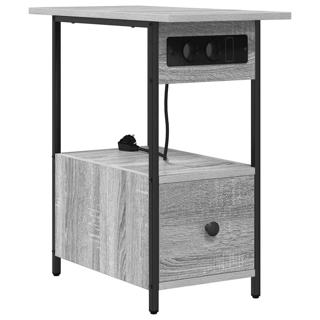 Nachttisch Graues Sonoma 60 x 30 x 61 cm Holzwerkstoff