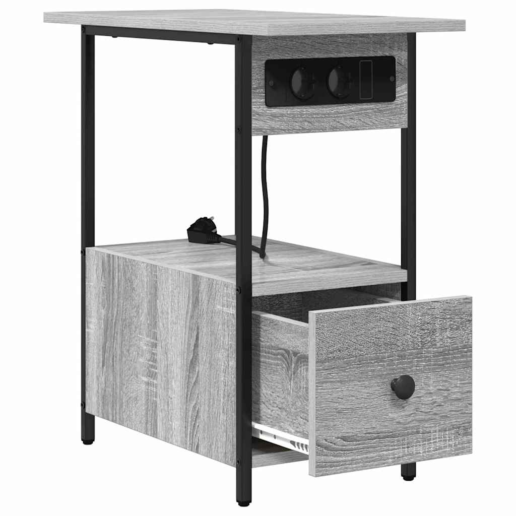 Nachttisch Graues Sonoma 60 x 30 x 61 cm Holzwerkstoff