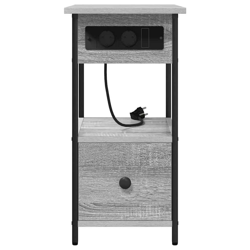 Nachttisch Graues Sonoma 60 x 30 x 61 cm Holzwerkstoff