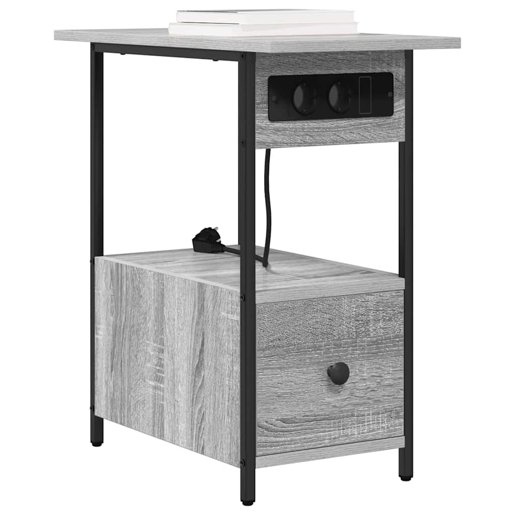 Nachttisch Graues Sonoma 60 x 30 x 61 cm Holzwerkstoff