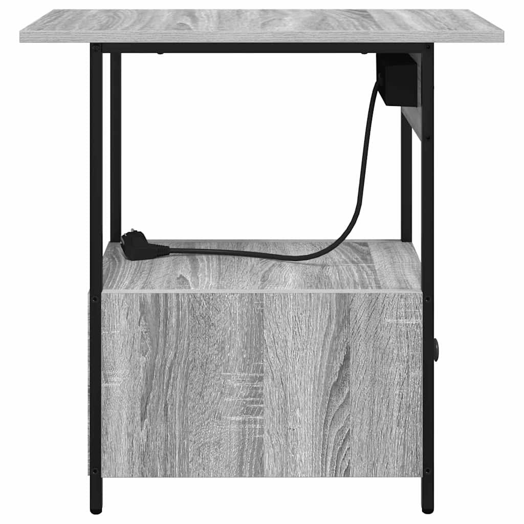 Nachttisch Graues Sonoma 60 x 30 x 61 cm Holzwerkstoff