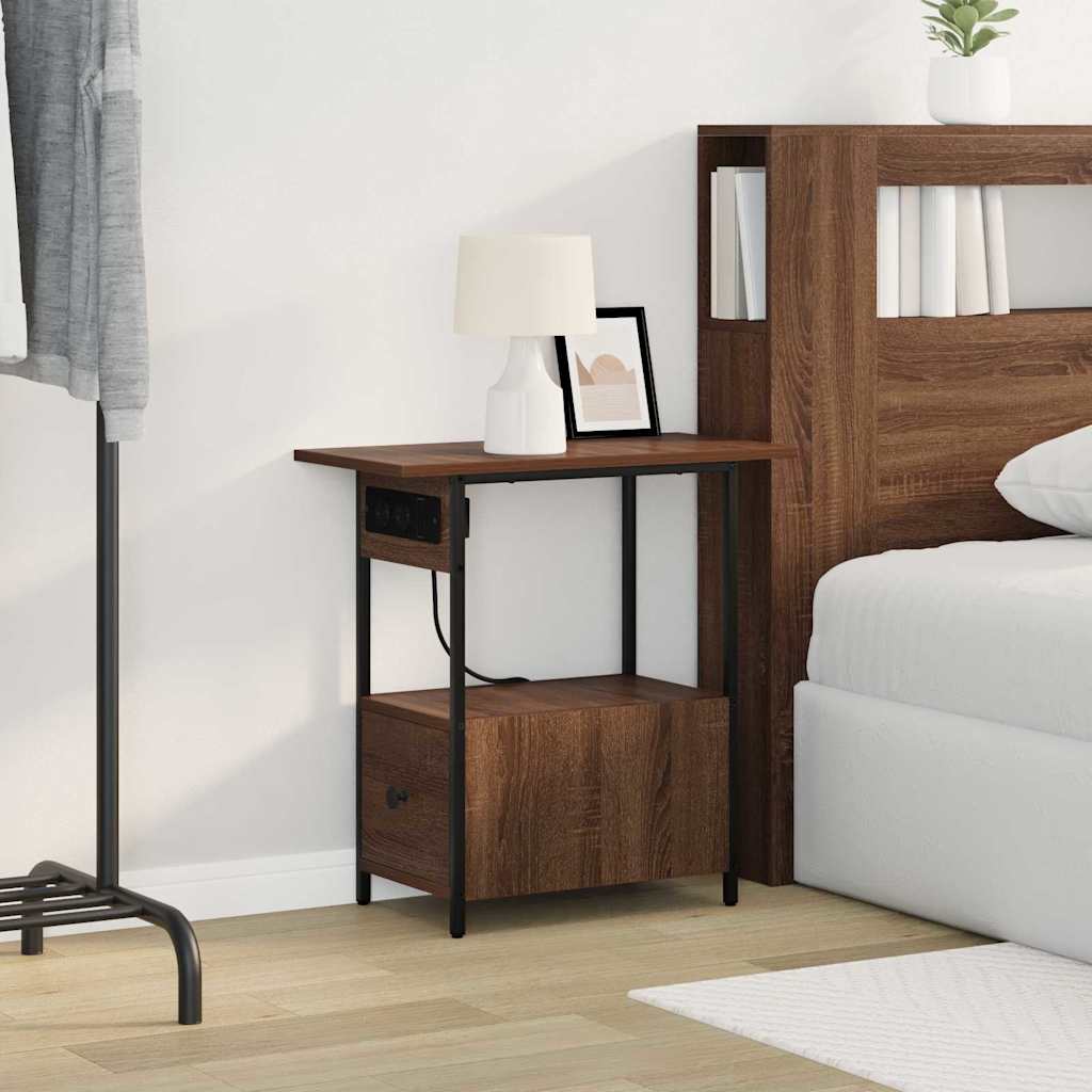 Nachttisch Braun Eichen-Optik 60 x 30 x 61 cm Holzwerkstoff