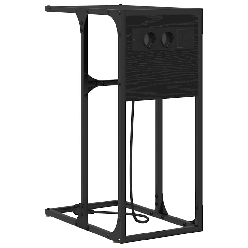 Nachttisch Schwarz Eichen-Optik 41,5 x 26 x 60,5 cm