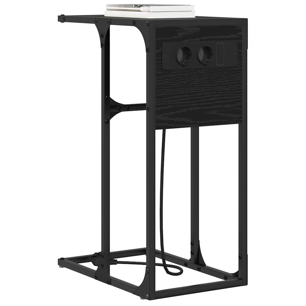 Nachttisch Schwarz Eichen-Optik 41,5 x 26 x 60,5 cm