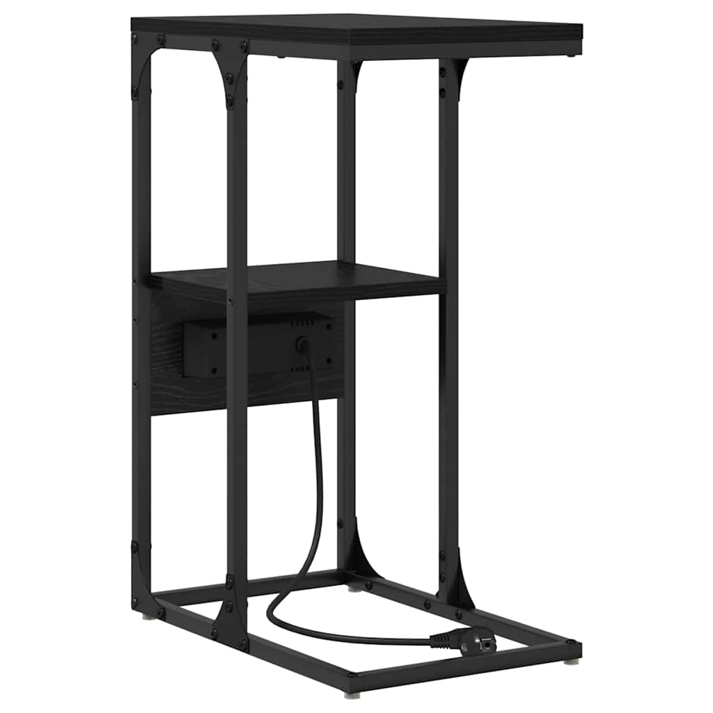 Nachttisch Schwarz Eichen-Optik 41,5 x 26 x 60,5 cm