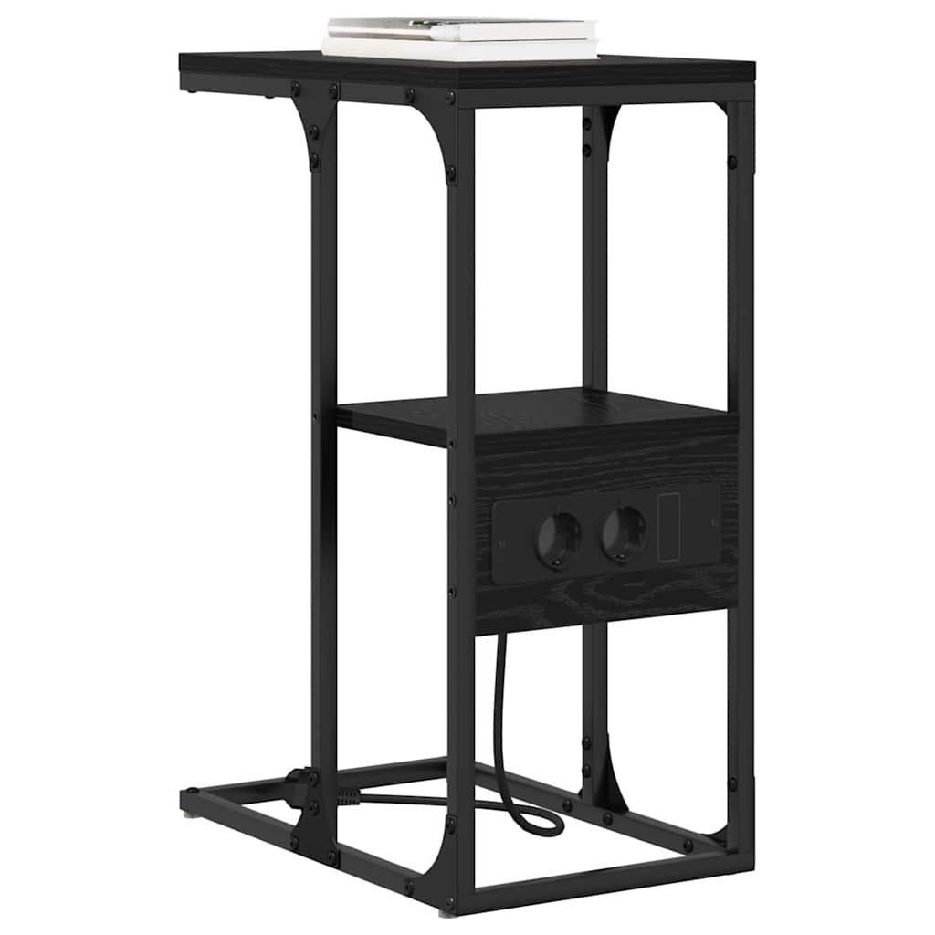 Nachttisch Schwarz Eichen-Optik 41,5 x 26 x 60,5 cm