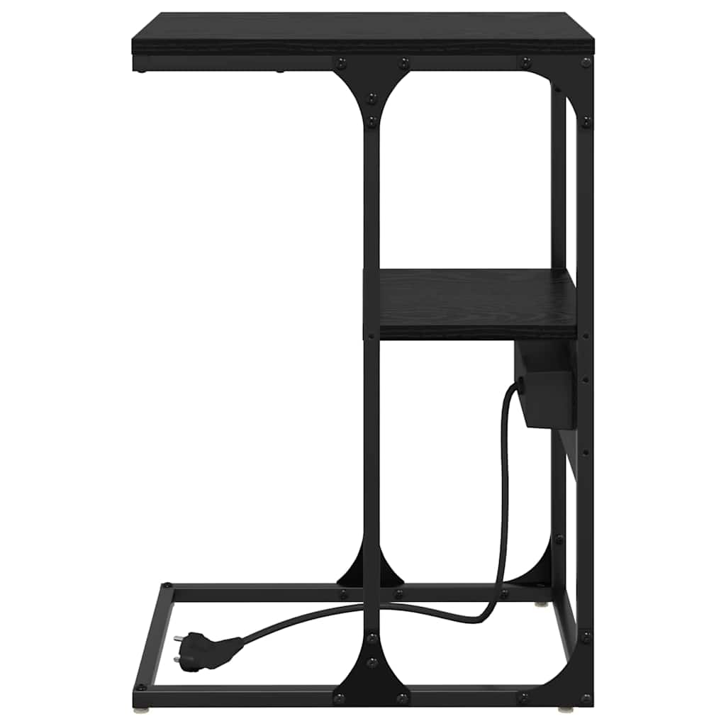 Nachttisch Schwarz Eichen-Optik 41,5 x 26 x 60,5 cm