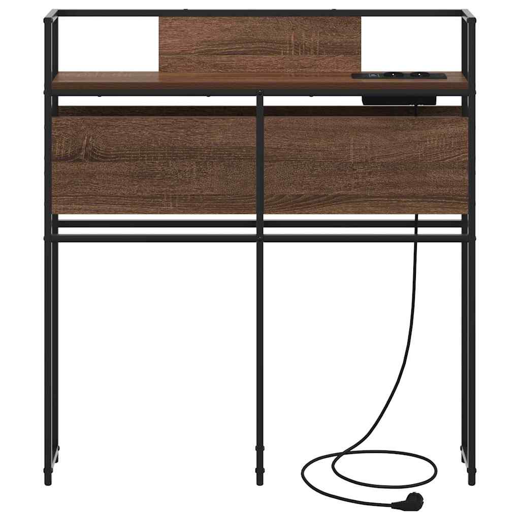 Stauraum-Kopfteil mit Speicher Braun Eichen-Optik Holzwerkstoff