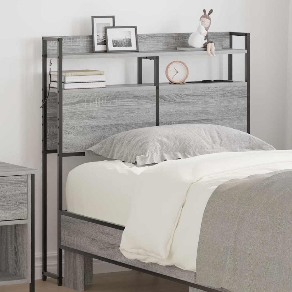 Aufbewahrungskopfteil mit Speicher Grau Sonoma Holzwerkstoff