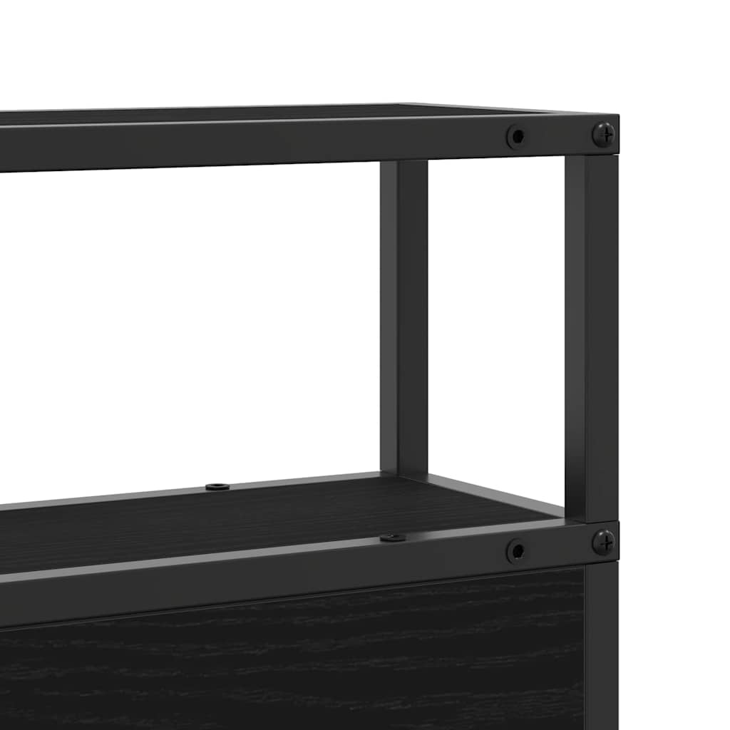 Stauraum-Kopfteil Schwarz Eichen-Optik Holzwerkstoff
