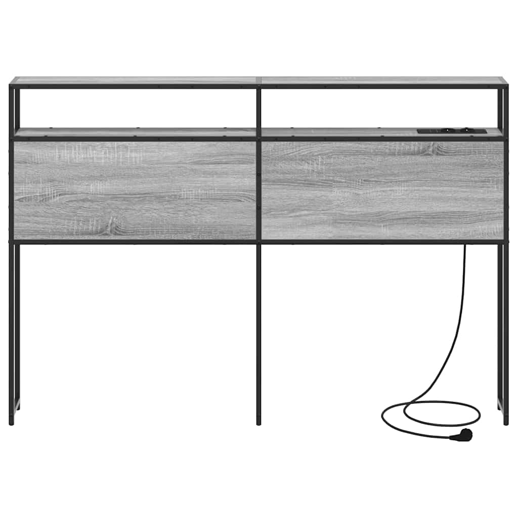Stauraum-Kopfteil mit Speicher Grau Sonoma Holzwerkstoff