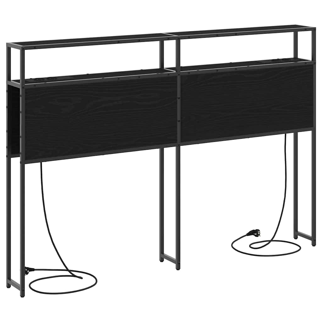 Stauraum-Kopfteil Schwarz Eichen-Optik Holzwerkstoff
